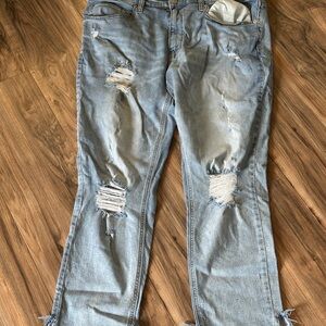Distressed Light Blue Jeans